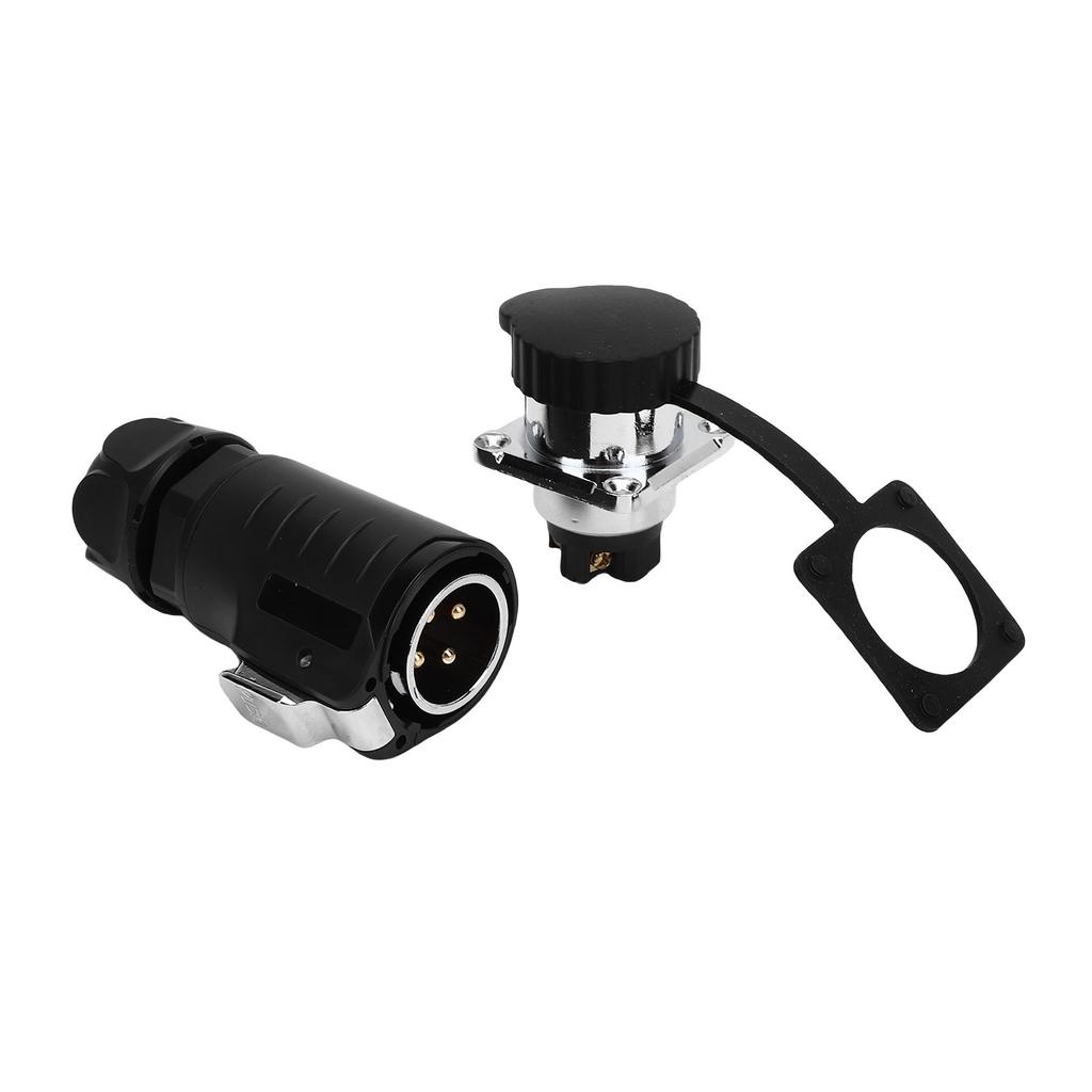25A 4 Pin Pin and Socket IP68 Male and Female Aviation Wire Connector with   Flange Seat, Industrial Water Proof Connector, Function