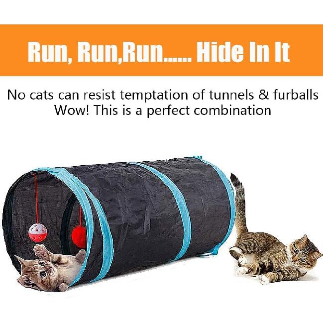 21 Pcs Cat Toys for Indoor Cats Collapsible Cat Tunnel Interactive Feather Teaser Wand Ball Toy for Kitten Cats