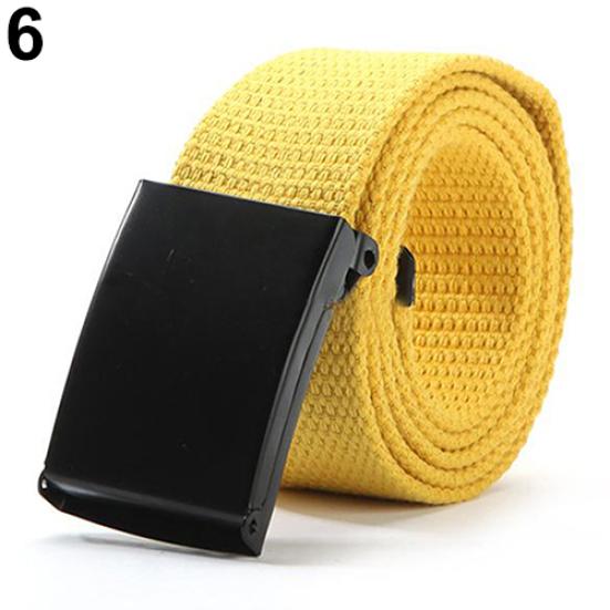 Ceinture unisexe style militaire décontractée en toile unie de couleur unie