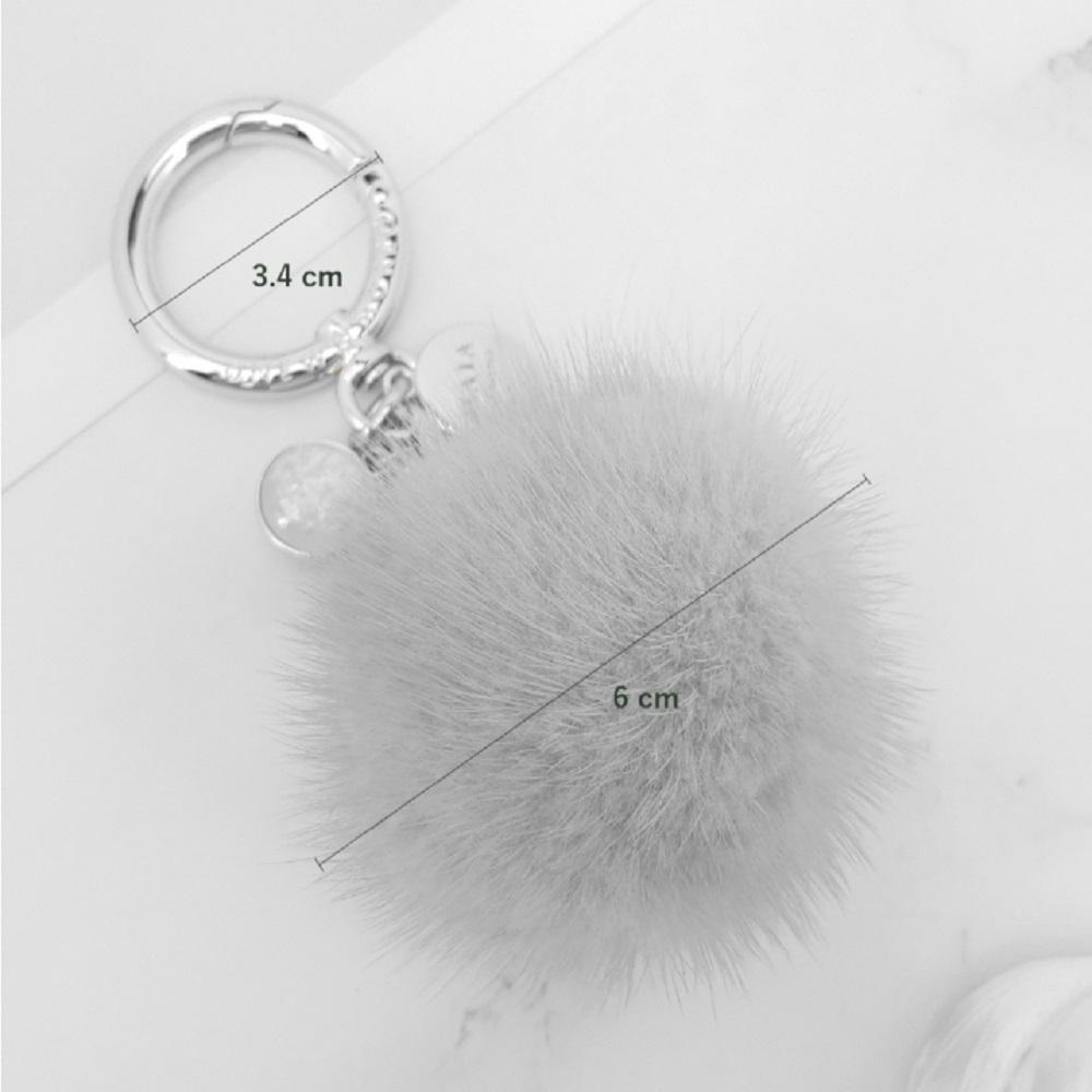 MAIA Mink Fur Keychain & Charm - Beige