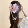 1PC Sweet Fresh Fashion Acrylic Flower Mesh Butterfly Fringed Hair Grab