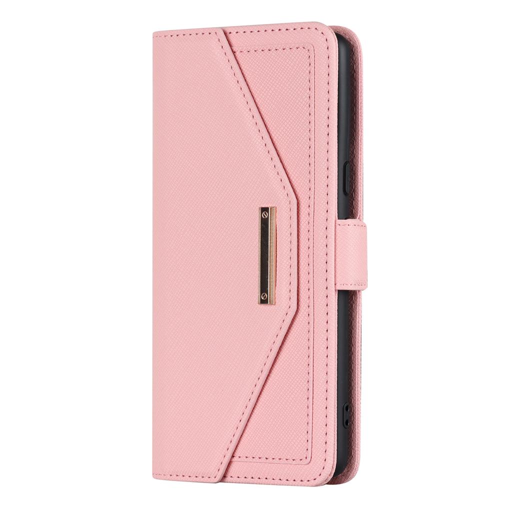 For Google Pixel 7 Pro 5G Stand Case Cross Texture PU Leather Wallet Phone Cover with Shoulder Strap/Makeup Mirror