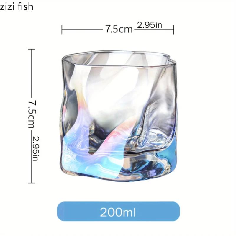 Creative Glass Cup Irregular Glacier Cup Transparent Coffee Latte Cup Beverage Cups Water Cups Tea Cups Household Drinkware