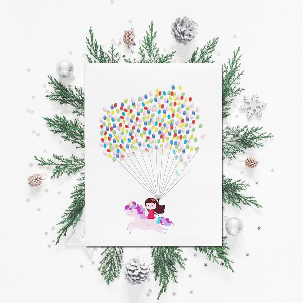 DIY Fingerprint Painting Cute Pattern Guest Signature Tree for Wedding Home DecorationHK197