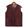 Women Autumn Winter Vest Grained Plush Vest Coat Stylish V Neck Fleece Vest Coat for Women with Double Pockets Cardigan for Wear
