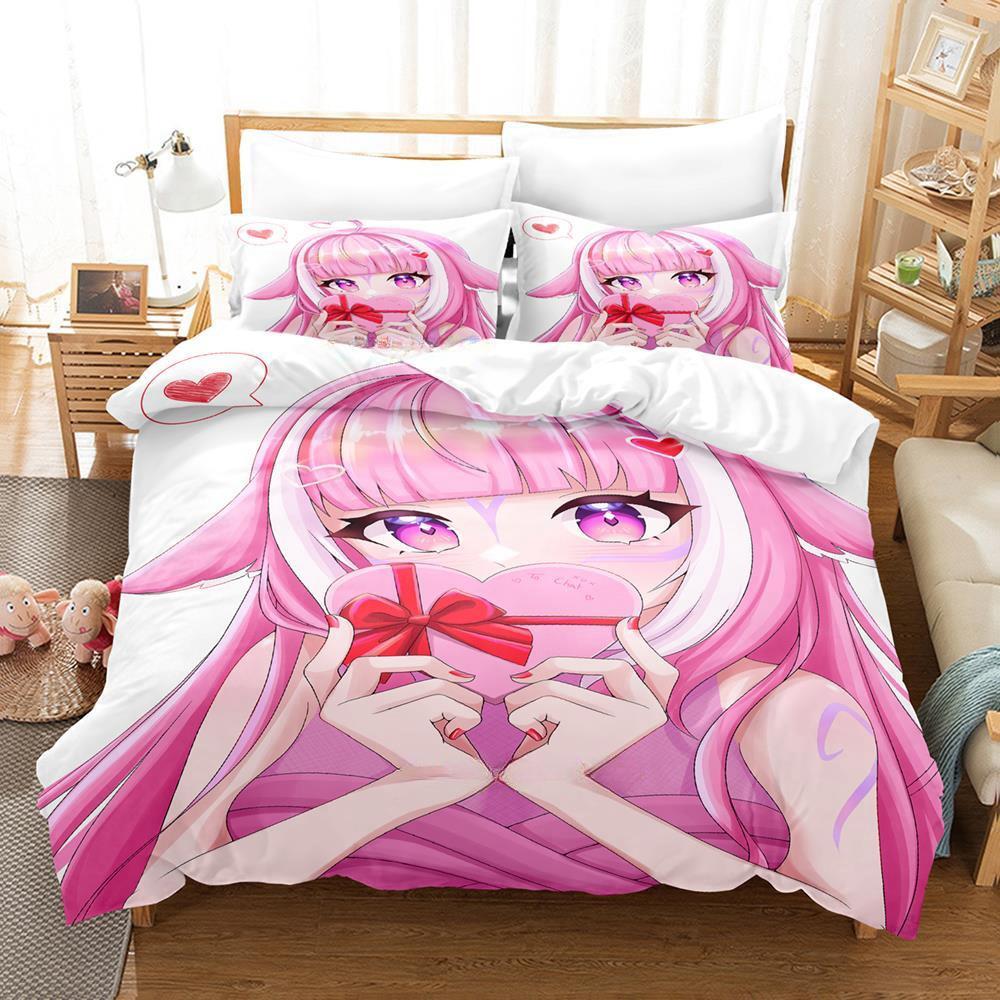

Аниме Kawaii Girls Shilily Постельное белье Single Twin Full Queen King Size Bed Set Adult Kid Bedroom Duvet cover Sets Home Textiles EU Twin 135x200cm