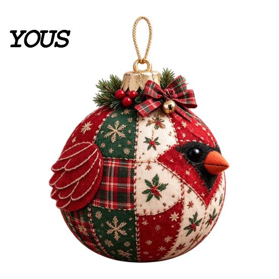 Decorative Fabric Patchwork Crafts Christmas Ball DIY Kit, Ornament Sewing Xmas Holiday Craft Projects for Adults Kit Adults, Handmade Tree Decoration