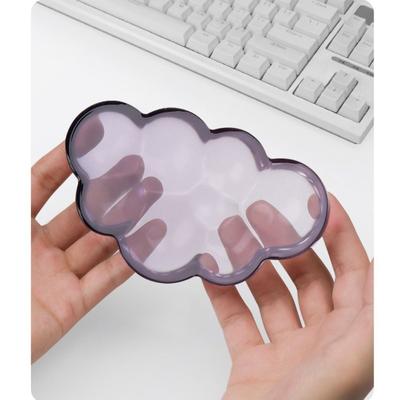 Portable Gradient Silicone Wrist Support Cloud Shape Transparent Keyboard Wrist Rest Non-Slip Pain Relief Wrist Pad Office