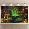 One 2D Flat Halloween Magic Witch Kitchen Polyester Background  Suitable for Room and Halloween Decoration