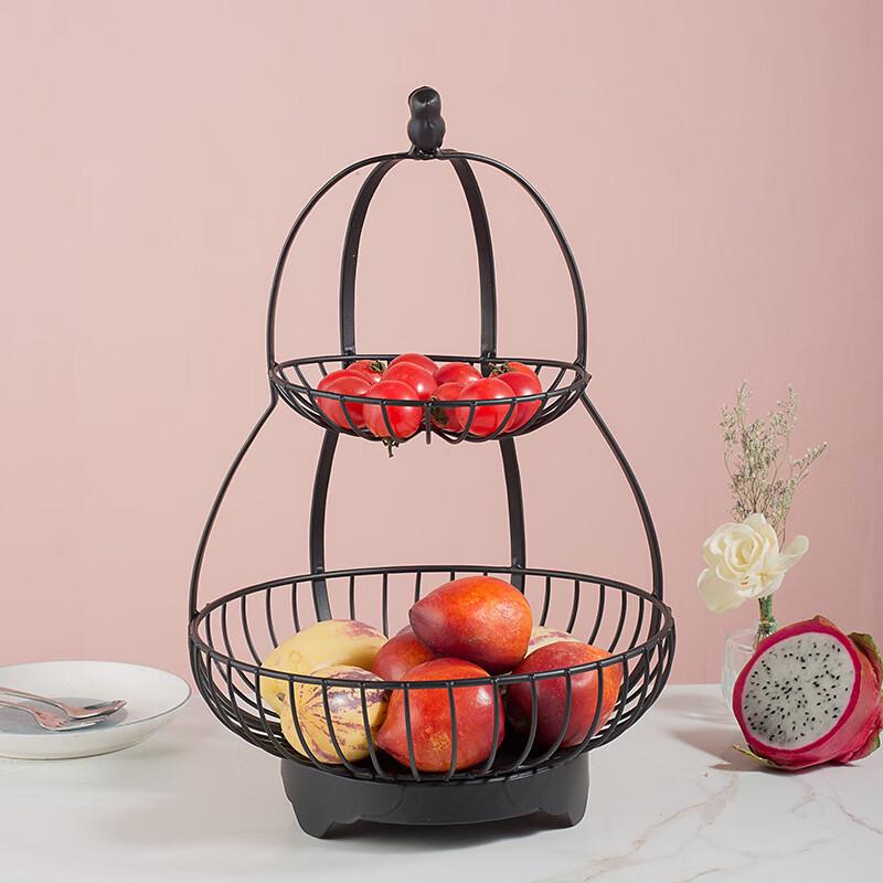 ZISIZ Modern Birdcage 2-Tier Fruit Basket