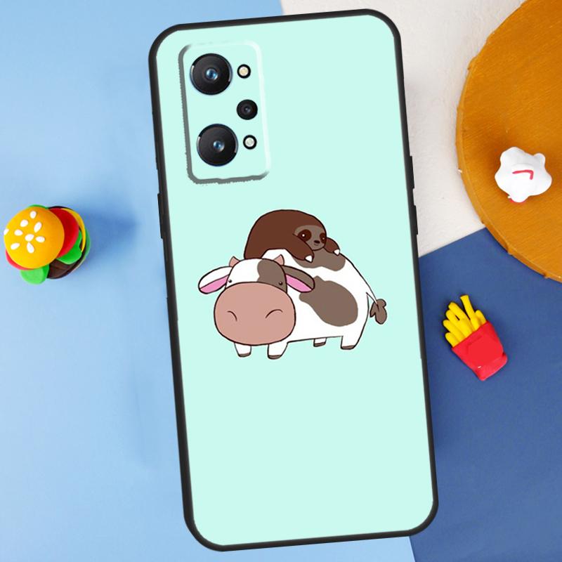 Animal Cute Cartoon Cow For Realme 14 13 12 10 11 Pro Plus GT 6 6T 5 GT7 Pro C55 C51 C21Y C25S C67 C75 C53 C61 Case