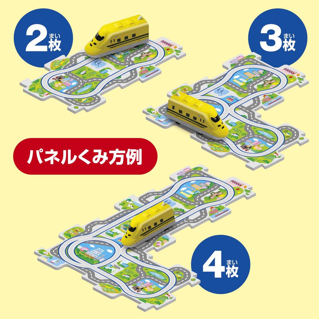 Masudaya Corporation Panel World Running! 923 Series Doctor Yellow Toy Vehicle Boys' Toy for Ages 3 and Up Battery Operated 480-1745