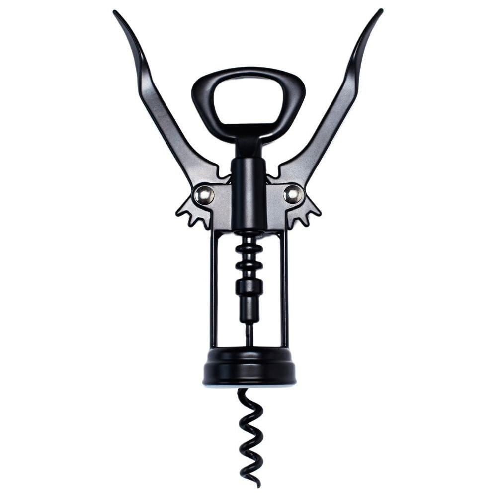 Black Metal Corkscrew Wine Bottle Opener Traditional
