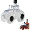 Decantor Whiskey în Formă de Tractor 300ml Sticlă goală transparentă originală în formă de tractor Decantoare cu dop recipient pentru băuturi alcoolice Mașină unică