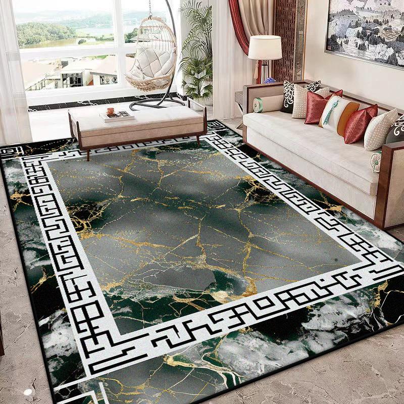 Nordic Marble Style Carpet for Living Room Light Luxury Decoration Sofa Easy Clean Soft Rug Bedroom Bedside Fluffy Non-slip Mat