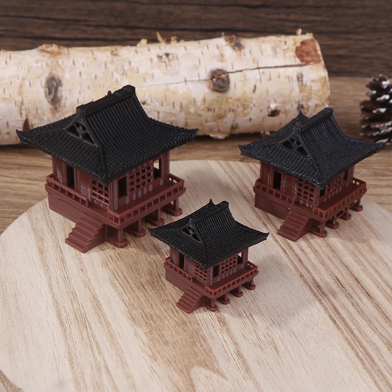 Pavilion Dekorationen Pagode Statue Outdoor Fisch Tank Schmuck Zen Garten Aquarium Ornament Bonsai Landschaftsbau