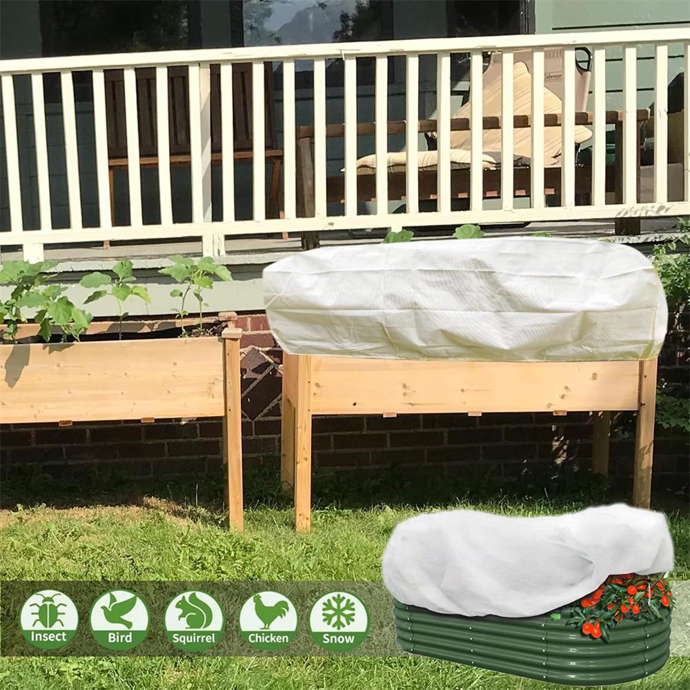 Frost Blankets For Outdoor Plants 2 Pieces Frost Protection Cloth Reusable Rectangular Plant Covers With Drawstring For Lawn