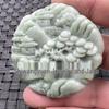 Emerald Green Guanyin Buddha Dragon Jade Pendant - Heart-Shaped Jade Stone for Car or Necklace