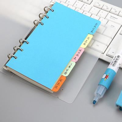 5 pezzi divisori per raccoglitori ad anelli colorati con linguette, separatori di indice in plastica, divisori per pagine pastello macaron, etichette scrivibili