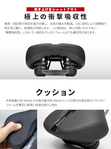 GORIX Bicycle Saddle [Thick & Shock-Absorbing] Cushioned/High-Rebound/Perforated Seat for Comfort, Road Bikes, Cross Bikes, Mountain Bikes, and Mini V