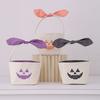 Dekorative Aufbewahrungskörbe für Zuhause Halloween Kürbis Süßigkeitenkorb, Großer Trick or Treat Eimer mit Schleife Kapazität Snacks Griff, DIY Kinder Tragetasche