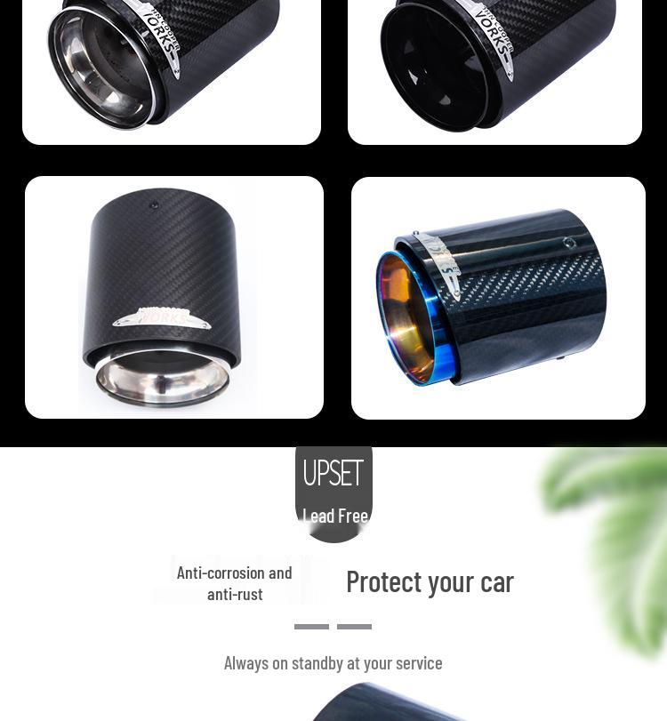 BM Mini Cooper Carbon Fiber Burnt Blue Stainless Steel Exhaust Tailpipe