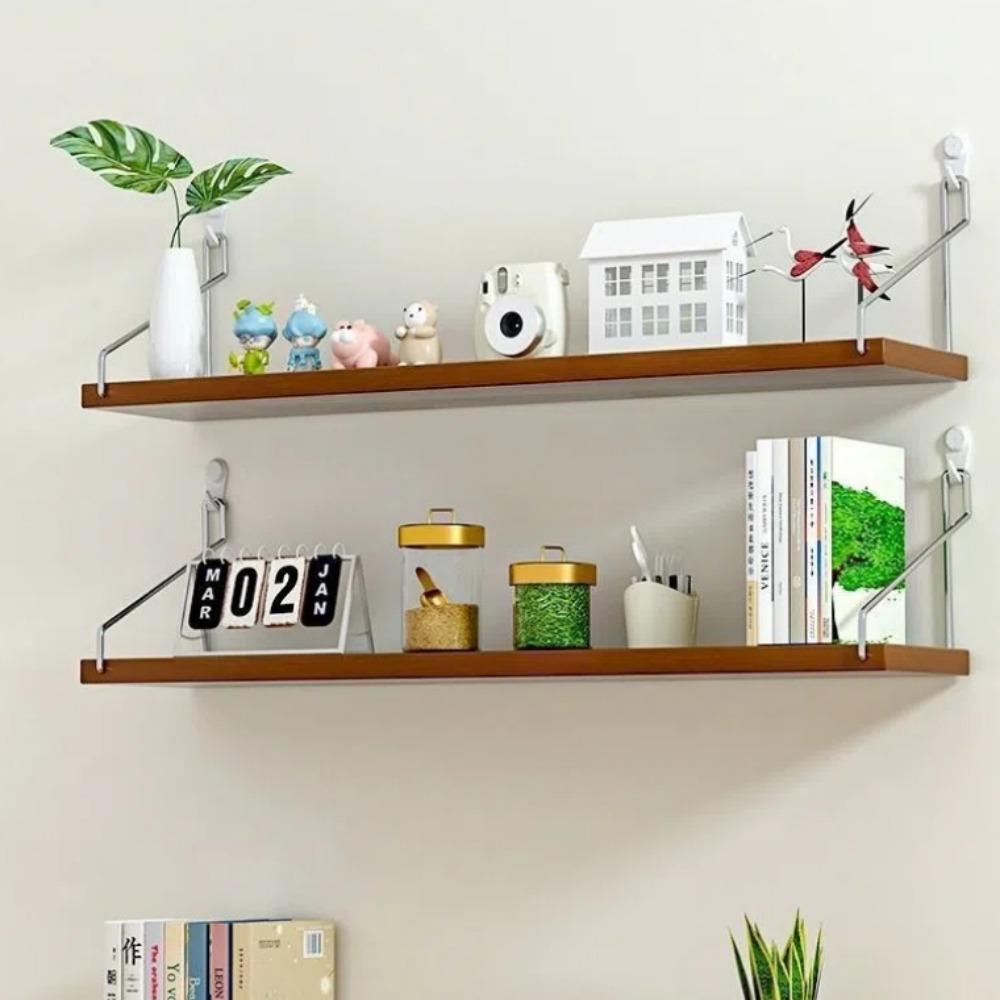 Wood Wall Storage Rack 30/40/50cm Wall Bookshelf Versatile Floating Shelf  Bathroom Room