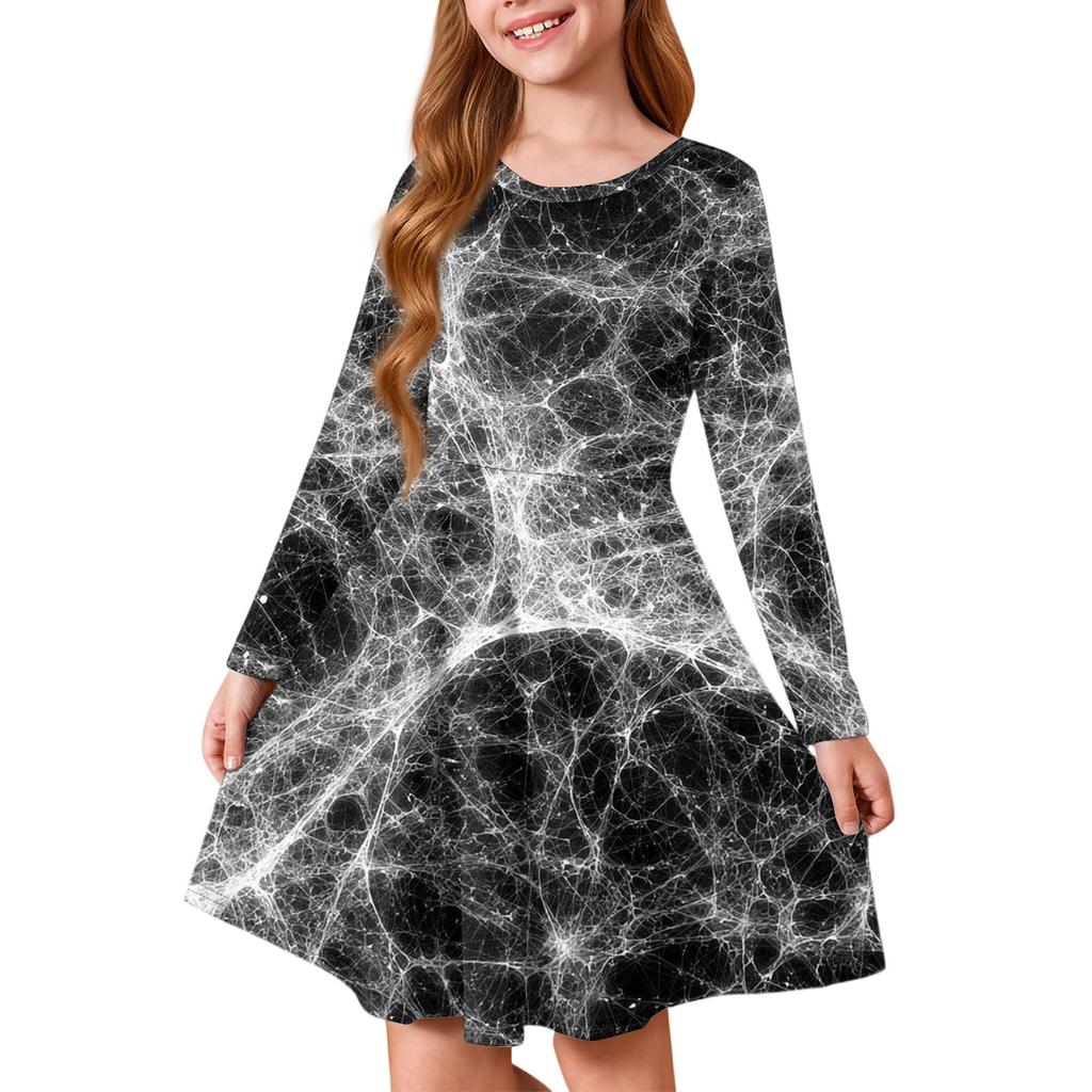 Jenters Sommer Prinsessekjole Halloween Dag- Langermet A-linje T-skjortekjole