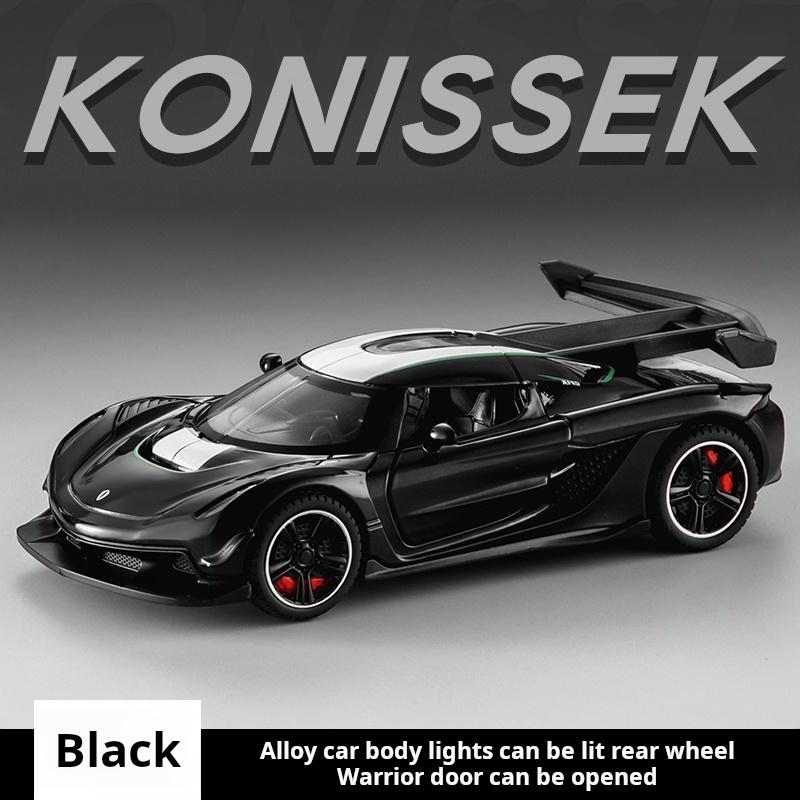 1:32 Die-cast Metal simulation Konissek Alloy model car sound & light boys' toy gift Off-road vehicle Collection model car