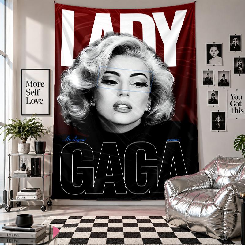 Wandbehang Lady Gaga Kunst Hängendes Tuch Dekorative Hintergrundabdeckung für Raumdekoration