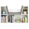 GINGER HOME – Bibliothèque enfant 3-en-1 avec banc, 6 casiers + 2 étagères, coussins, blanc, 112×28×61 cm
