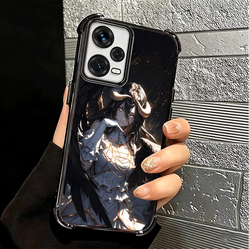 Albedo O-Overlords Anime Plating Phone Case For Xiaomi Redmi Note 14 15 Pro Plus 13 12 11 11S 11T 10 9S 9 5G Anti-Fall Airabag C