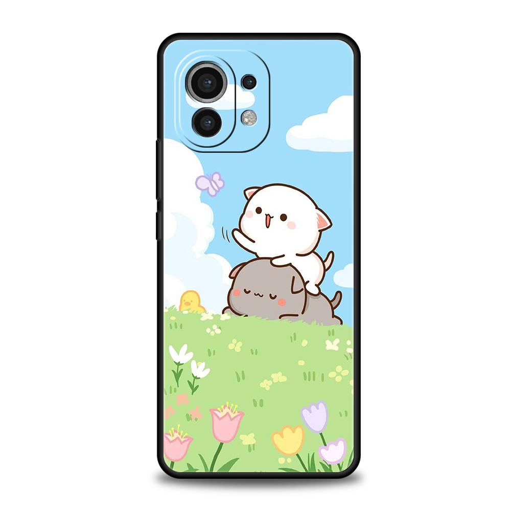 Peach And Goma Cat Phone Case for Xiaomi Poco C51 F3 X3 X4 GT NFC M3 M4 M5 Mi 13 12 11 Ultra 12T Pro Lite 5G Silicone Cover Bags