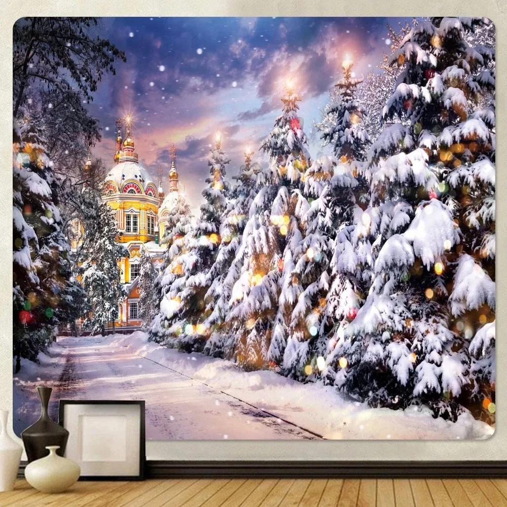 Christmas Tree Landscape Living Room Bedroom Home Wall Decoration Tapestry