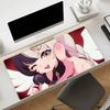 Gaming Mouse PadLarge Desk Mat Antislip Base Stitched Edges Cute Silver Hair Anime Girl Keyboard Pad for Gamer Office Home
