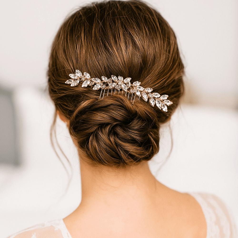 Geometric Toothed Insert Comb Silver Hair Clip Sweet Rhinestone Hairpin  Daily