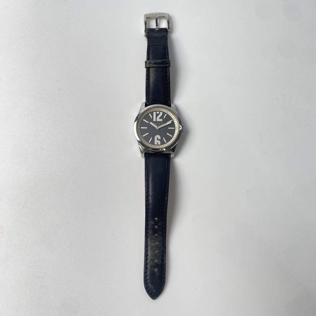 Gebrauchte BVLGARIUhren schwarz/Silber Edelstahl/Leder Herren