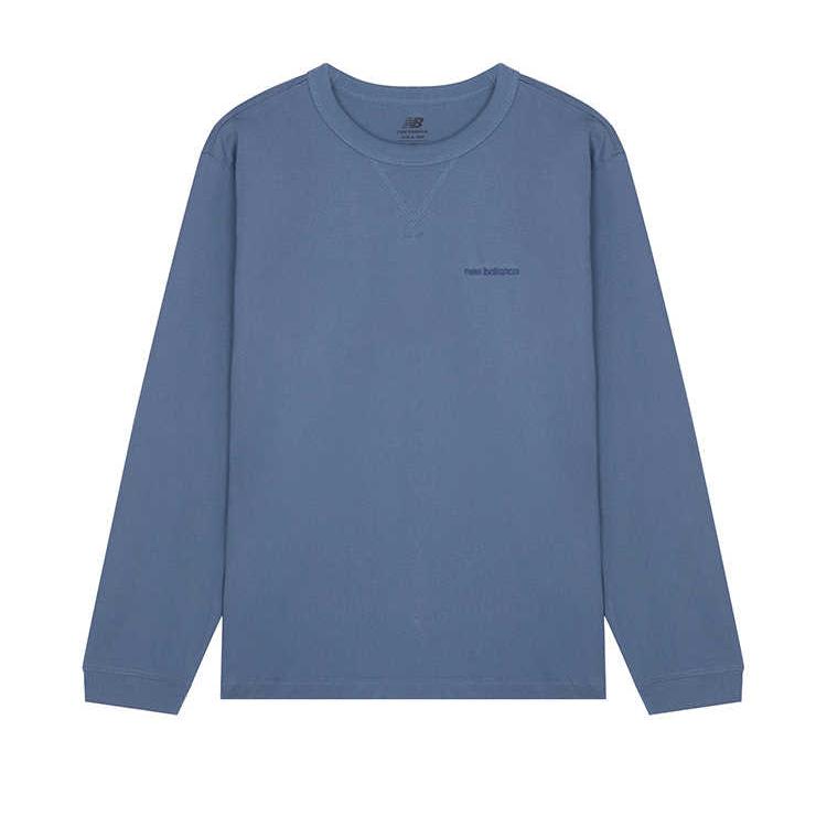 New Balance T Shirts Unisex Blue Crew Neck Moderate Straight Fit AMT23566-VTI L