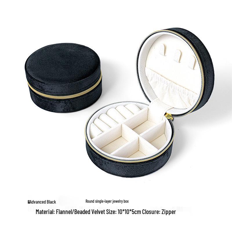 INS Round Mini Travel Jewelry Gift Box: Compact Ring Storage Case