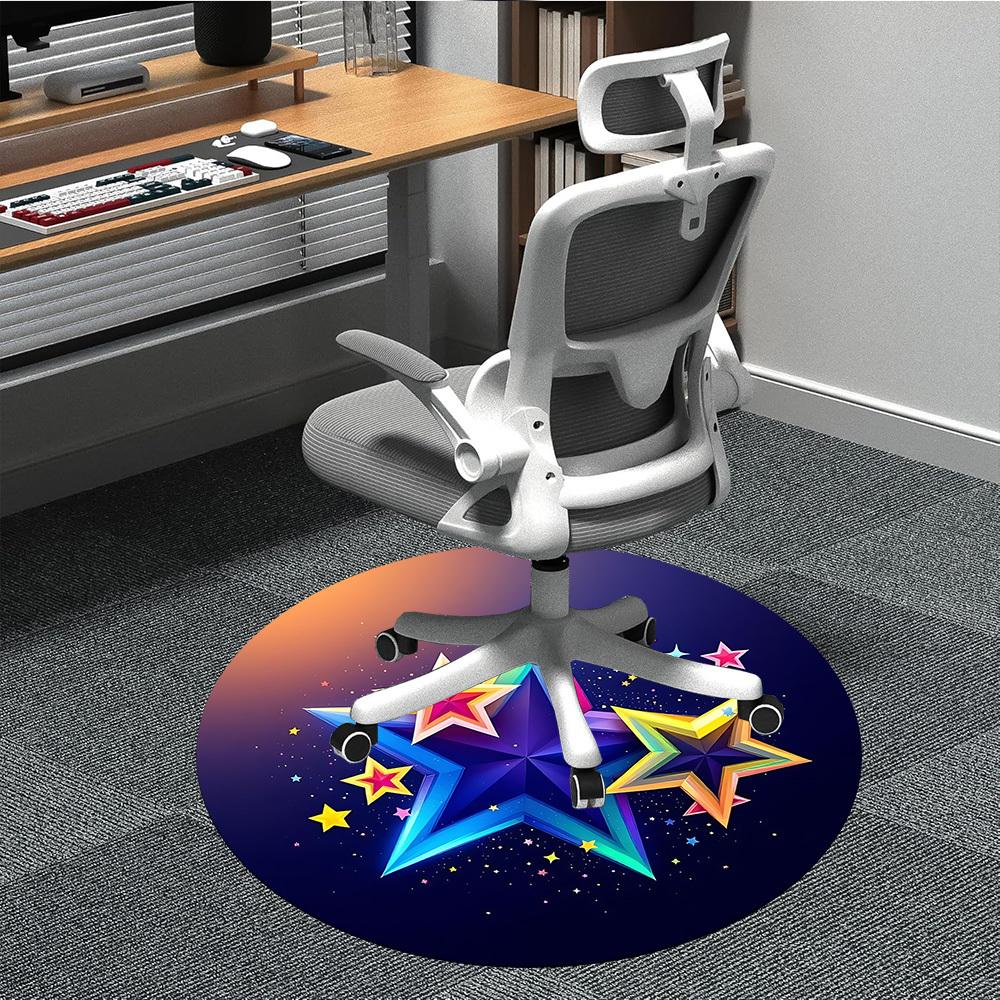 

1pc Starry Night Sky Chair Carpet for Office, Soft, Non-Slip Polyester Mat, Office, Living Room, Bedroom, Durable Polyester yy251207200 80cm by 80cm