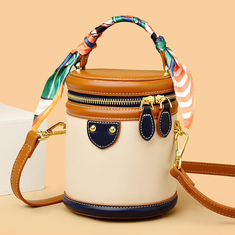 Handbag Women's New Fashion Shoulder Bag Crossbody Bag Versatile Cylinder Bag