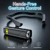 LED Hanging Ear Headlight USB Charging Motion Sensor with 5 Modes Detachable Flashlight for Fishing, Running, and Maintenance Work