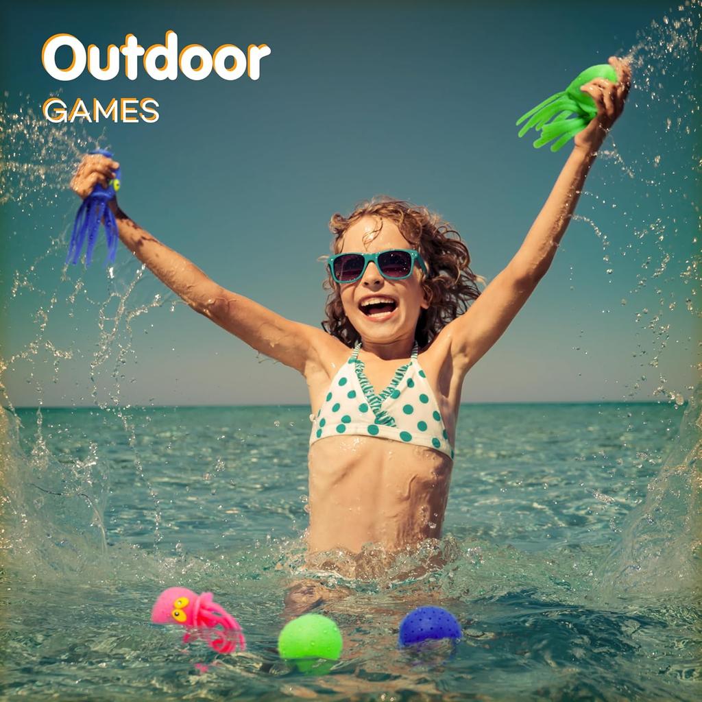 Oktopus Wasserbälle Poolspielzeug für Kinder Sensorischer Oktopus Wasserbombe Spritzbälle Kleinkind Badespielzeug Schwimmbad Schwimmende Schwimmspielzeuge