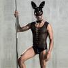 European American In-stock Men's Erotic Lingerie Bodysuit One-piece Breathable Print Polyester Nightclub Stage Performance Gay