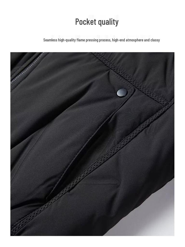 Men's Trendy Black Bomber Jacket with Baseball Collar