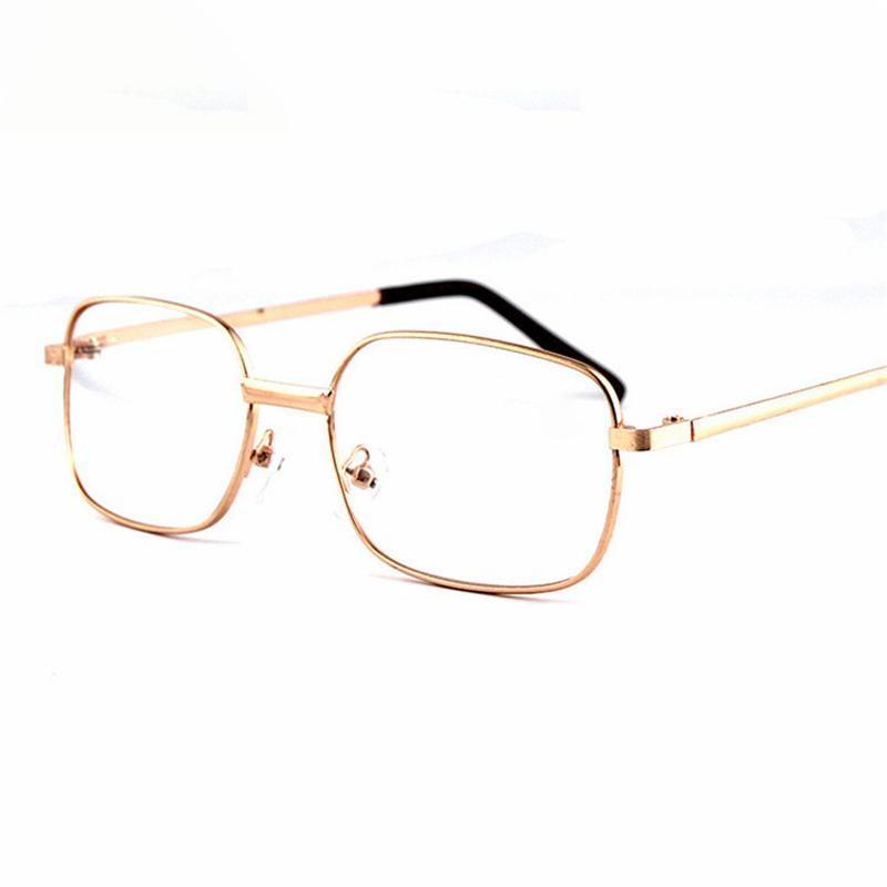 Quadratischer Rahmen Herren Damen Brille Tragbare Leichte Brille Metallrahmen Brille Glas