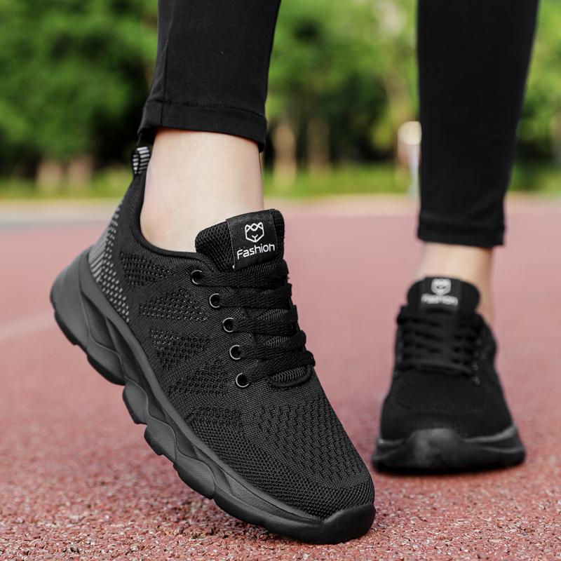 Women's Flying Woven Breathable Super Light Stuffed Sports Shoes Large Size Ultra -light Stool Women's Sports Shoes