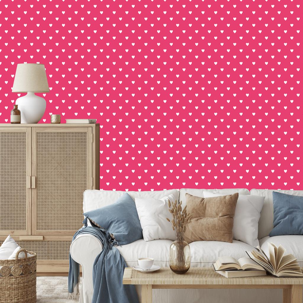 Pink Hearts and Powder Pink Wallpaper 50x1000