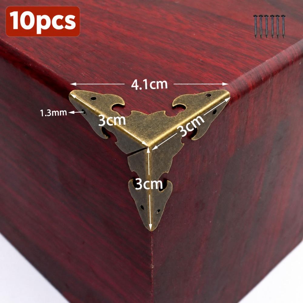 10pcs Rustproof Metal Edge Guard Covers Bronze Color Corner Guards Furniture Supplies