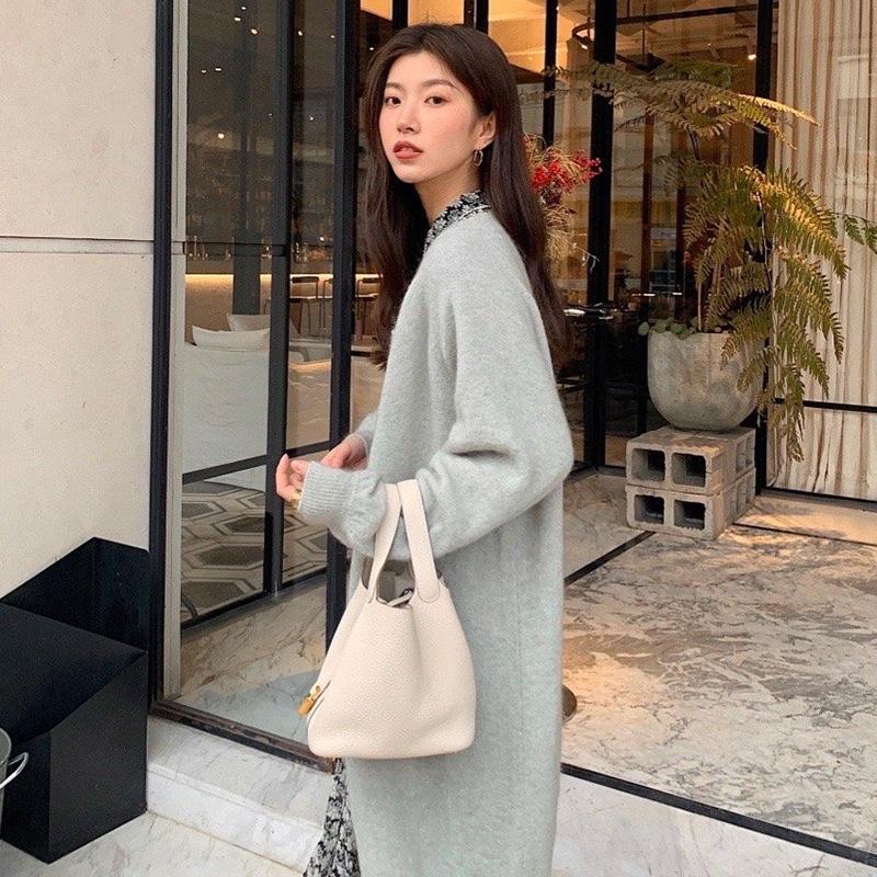 Top Layer Cowhide Tote Bag Genuine Leather Womens Bag High-end Soft Grandma Bag Large Capacity Handheld Cosmetic Bag Casual